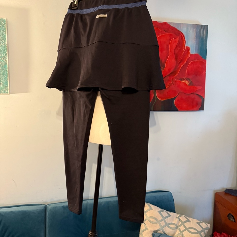 Hugo Athleisure Blue Stretch Knit Skirted Leggings | Women's M Medium